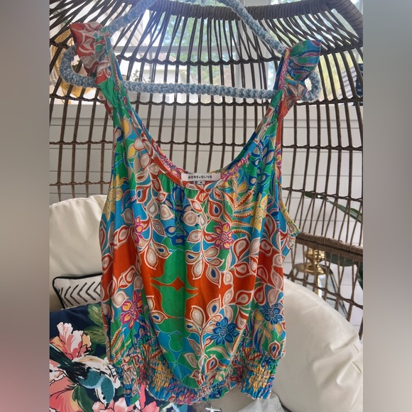 Rose & Olive Tops - Rose & Olive Multicolor Floral Blouse